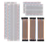 AUKENIEN Breadboard Dupont Wire Kit 2pcs 400 Tie-point 2pcs 830 Tie-Point Solderless Breadboards and 40pin Female to Female Male to Female Male to Male Cable Jumper Wires for Arduino Raspberry Pi 2/3