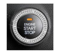 AUKEPO 2 Pack Crystal Rhinestone Engine Start Ring Decals, Push Start Button Cover/Sticker, Key Ignition Knob Bling Ring, Sparkling Car Interior Accessories for Women (Silver)