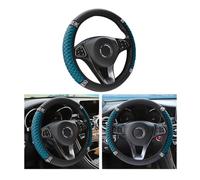 AUKEPO Bling Leather Steering Wheel Cover, Colorful Rhinestones Elastic Steering Wheel Protector, PU Soft Leather with Crystal Diamond, Sparkling Car Accessories for Most Cars (Dark Green)