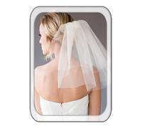Aukmla Wedding Veil 1 Tier Short Bridal Veil Shoulder Length with Comb (15.74 Inches) - Beige - One Size