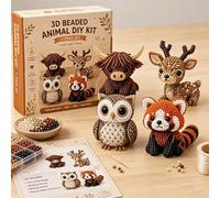 Aukojoy 2026 Tiny 3D Beaded Animal DIY Kit, Cute Bird & Animal Beading Craft Set, Handmade Bead Art Mosaic Kit, Stress Relief Creative DIY Decoration Gifts for Adults Teens Beginners