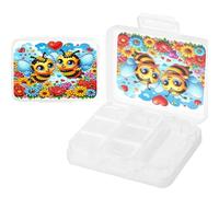 Aukojoy Animal Diamond Plastic Medicine Box with Sparkling Diamond Pattern, Rhinestone Pill Container, Practical Pill Organizer for Travel