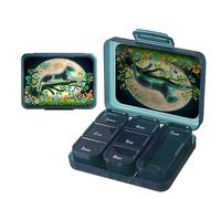 Aukojoy Animal Diamond Plastic Medicine Box with Sparkling Diamond Pattern, Rhinestone Pill Container, Practical Pill Organizer for Travel