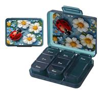 Aukojoy Animal Diamond Plastic Medicine Box with Sparkling Diamond Pattern, Rhinestone Pill Container, Practical Pill Organizer for Travel