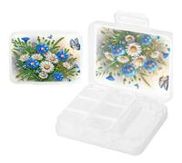 Aukojoy Animal Diamond Plastic Medicine Box with Sparkling Diamond Pattern, Rhinestone Pill Container, Practical Pill Organizer for Travel