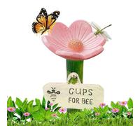 Aukojoy Bee Pollinator Feeder with Drinking Cup and Post Base