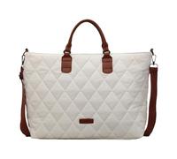 Aukojoy Casual Quilted Shoulder Bag for Women Large Capacity Lightweight Padded Tote Solid Color Puffy Shoulder Bag Travel Work Shopping Handbag, White, 12.99x5.12x8.27Zoll