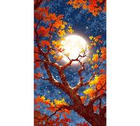 Aukojoy Landscape DIY Gemstone Art Diamond Painting Set for Wall Decoration in Home and Office, Diamond Dots Gemstone Design Square Complete Drill Diamond Art Pictures 45 x 75 cm