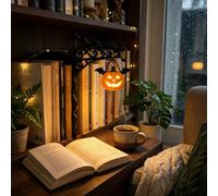 Aukojoy Library Lantern-Decorative Bookshelf Lighting, Reading Nook LED Nightlight,Vintage Book Nook Lamp, Bookcase Lamps, Table Desk Luminaires,Halloween Gifts (A)
