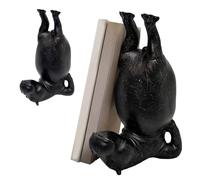 Aukojoy Resin Yoga Pose Hippo Ornament Funny Acrobat Design Hippo Bookend 8.27-Inch Tall Support & Stable Build for Living Room Bookshelf Storage