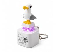 Aukojoy Seagull Mine Sound Button Keychain, Rechargeable Fidget Clicker with Real Sound & LED Light, Funny Interactive Desk Stress Relief Toy Gifts for Adults，1pcs