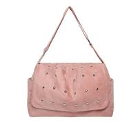 Aukojoy Women's Faux Suede Shoulder Bag Large Capacity Adjustable Strap Elegant Plain Design Ideal for Travel, Work, Shopping and Daily Life, pink, 12.99x5.12x8.27Zoll