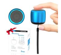 AUKSKY 2Pack Portable Mini Speaker, Bluetooth Tiny Speaker, Wireless Mini Speaker for Shower, Room, Bike, Rechargeable Battery, Built-in Microphone, Cute Mini Speaker with Strap to Carry, Blue