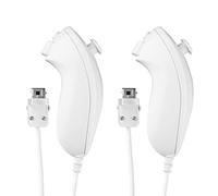 Aukuoy 2 Pack Nunchuck Controllers for Wii, Remote Nunchuk Jostick Game Controller Compatible with Nintendo Wii & Wii U Video Game Gamepads