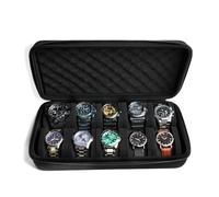 AUKURA 10 slots Watch Travel Case, Hard watch Storage organizer Box, fit large and small watches, padded watch holder