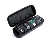 AUKURA 4 slots watch travel case, hard portable watch roll box storage organizer, fit large and small watches up to 55mm