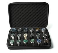 AUKURA Hard watch case for travel and storage, watch storage box for display and organization (Padded 18 slots)