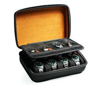 AUKURA Hard Watch Travel Case, 8 slots-Watch Storage organizer Box with Soft lining, with insert for watchband and accessories
