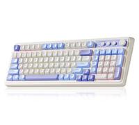 AULA 99 Key Keyboard, Tri-Mode Bluetooth/2.4GHz/USB-C Cute Creamy Gaming Keyboard with Number Pad RGB Backlit, Media Knob Custom Mechanical Feel Computer Keyboards for MAC Xbox PC Gamer - Purple