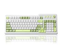 Aula F3099 Wireless Keyboard with Media Knob, Tri-Mode BT5.0/2.4GHz/USB-C Cute Creamy Keyboard with Number Pad, RGB Backlit Gaming Keyboard, Quiet Typing Green Computer Keyboards for Office Laptop/PC
