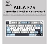 AULA F75 2.4G Wireless/Bluetooth/Wired Gaming Mechanical Keyboard RGB Customized 75% Layout OEM Profile Gasket Structure Thunder Black
