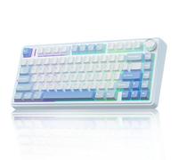 AULA F75 75% Mechanical Keyboard, Hot Swappable Custom Keyboard Joint, Grey Wood Switch Prelubed RGB Backlit Gaming Keyboard, 2.4 Mechanical Keyboard
