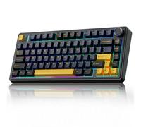 AULA F75 75% Wireless Mechanical Keyboard,Gasket Hot Swappable Custom Keyboard,Pre-lubed Greywood Switches RGB Backlit Gaming Keyboard,2.4GHz/Type-C/BT5.0 Keyboard (Cool Black)