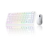 AULA F75 75% Wireless Mechanical Keyboard SC580 Wireless Gaming Mouse Set,RGB Gaming Keyboards,2.4GHz/Type-C/BT5.0,Creamy Sound,Hot Swappable Custom Keyboard(White*2)