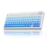 AULA F75 Mechanical Keyboard Gaming, 2.4 GHz/Type-C/BT5.0 Wireless Gaming Keyboard 75 Percent, Side Engraved, Gasket Structure, Hot-Swap Wireless Keyboard RGB, QWERTY (Blue with Colour Gradient)