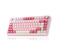 AULA F75 Wireless Keyboard, 75% Mechanical Keyboard Hot Swappable with Creamy Sound,Bluetooth/2.4GHz/USB-C,Custom RGB Gaming Keyboard for PC Gamer - Pink