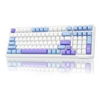 AULA F99 Mechanical Gaming Keyboard,BT5.0/2.4GHz/USB-C Hot Swappable Custom Keyboards with Five-Layer Padding,Pre-lubed Switches,8000mAh Battery,RGB Wireless Keyboard for PC/Tablet,Blue&Purple