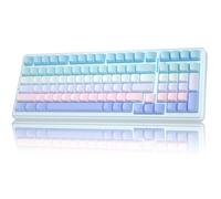 AULA F99 Mechanical Gaming Keyboard,BT5.0/2.4GHz/USB-C Hot Swappable Custom Keyboards with Five-Layer Padding,Side Print,Pre-lubed Switches,8000mAh,RGB Wireless Keyboard for PC/Tablet (Bluepurple)