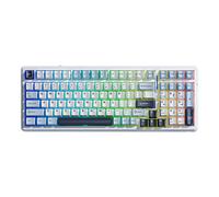 AULA F99 Mechanical Wireless Keyboard, QWERTY US layout, Tri-Mode(Wired/Bluetooth/2.4G) - Light Blue/Gray wood switch V3