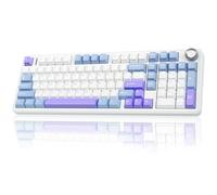 AULA F99 Pro Wireless Gaming Keyboard,Tri-mode Mechanical Keyboard Wireless with Control Knob,Side Engraved,RGB Backlight,Pre-lubed Linear Switches,Hot Swappable Custom Keyboards (Blue&purple)