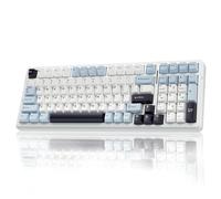 AULA F99 Pro Wireless Gaming Keyboard,Tri-mode Mechanical Keyboard Wireless with Control Knob,Side Engraved,RGB Backlight,Pre-lubed Linear Switches,Hot Swappable Custom Keyboards (Blue&White)