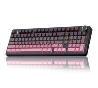 AULA F99 Pro Wireless Gaming Keyboard,Tri-mode Mechanical Keyboard Wireless with Control Knob,Side Engraved,RGB Backlight,Pre-lubed Linear Switches,Hot Swappable Custom Keyboards (Black&pink)