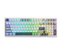 AULA F99 Wireless Mechanical Keyboard - Gray Wood Switch - Light Grey/White/Dark Grey