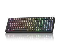 AULA F99Pro Silent Mechanical Keyboard,Tri-mode Wireless Gaming Keyboards with Control Knob,Gasket Structure,Side Translucency,RGB Backlight,Hot Swappable Custom Keyboard (BLACK-Trans)