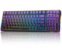 AULA F99S Mechanical Wireless Gaming Keyboard, Tri-Mode Bluetooth/2.4G/USB-C Hot Swappable 99 Keys Custom Creamy Keyboard 99 Keys Full Size Computer Keyboards for PC Xbox PS5 etc (Purple Gradient)
