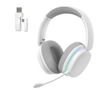 AULA G7 Pro Wireless Gaming Headset with Microphone,2.4G/BT/3.5mm Wired,7.1 Surround Sound,10ms Low Latency,40mm Drivers,Noise Cancelling,Lightweight Computer Headsets for PC/PS5/PS4/Xbox (White)