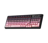 AULA Keyboard, Wireless PC Gaming Keyboards Bluetooth Ergonomic Computer Creamy Keyboard Cute Full Size Backlit Tri-Mode BT/2.4GHz/USB-C - Black & Pink Gradient - Side Printed