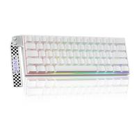 AULA MINI60 Wireless Gaming Keyboard,BT5.0/2.4GHz/Wired,Hall Effect Magnetic Switches,0.01mm RT Accuracy,Adjustable Actuation,8KHz Polling,RGB,WEB Driver,60% Percent Mechanical Keyboard (White)