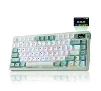 Aula Nova75 Mechanical Gaming Keyboard 8000mAh,Gasket Mounted with 75% Compact Layout,RGB Backlit,Custom Hot Swappable,Bluetooth Wireless /2.4GHz/USB-C Cream Keyboard Gaming for Win/Mac/iOS/Android