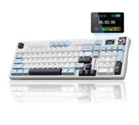 AULA S98 Pro Mechanical Gaming Keyboard,BT5.0/2.4GHz/USB-C Wireless Mechanical Keyboards with LCD Screen,Knob,RGB Backlight,Hot Swappable Custom Keyboard for PC/Mac/Office/Gaming (Glacial Blue)