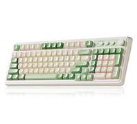 AULA S99 Gaming Keyboard, Wireless Computer Keyboards, Tri-Mode Bluetooth/2.4GHz/USB-C Custom Creamy Keyboard with Number Pad, RGB Backlit Media Knob Cute Programmable Keyboard for PC Gamer - Green