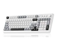 AULA S99 Gaming Keyboard, Wireless Computer Keyboards, Tri-Mode Bluetooth/2.4GHz/USB-C Custom Creamy Keyboard with Number Pad, RGB Backlit Media Knob Cute Programmable Keyboard for PC Gamer (White)
