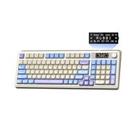 AULA S99 Pro Keyboard, Cute Creamy Gaming Keyboard with Number Pad Smart Screen, Tri-Mode Bluetooth/2.4G/USB-C Computer Keyboards, Media Knob Custom RGB Mechanical Feel for MAC Xbox PC Gamer - Purple