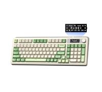 AULA S99 Pro Wireless Membrane Keyboard, Display Screen & Media Knob, Tri-Mode Bluetooth/2.4G/USB-C RGB Creamy Gaming Keyboard with Number Pad, Custom Computer Keyboard for Laptop MAC PC Gamer - Green