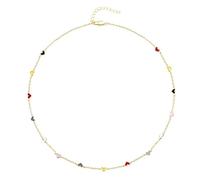 AulanRose Gold Necklace for Women,Anniversary Christmas Birthday Gifts for Wife Girlfriend,14K /18K Gold Hand Painted Colorful Hearts Necklaces Fashion Jewelry for Women