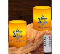 Aulaygo 2 Pcs Yahrzeit Memorial Flameless Candle for Loss of Loved One Sympathy Yizkor LED Candles for Funeral Light Decorations (Yahrzeit Candle)